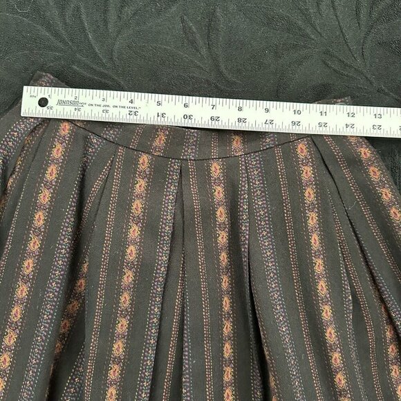 Vintage Sanyo Size 6 Black Wool Paisley Maxi Skirt Lined Academia Witchy Luxury - Picture 11 of 13